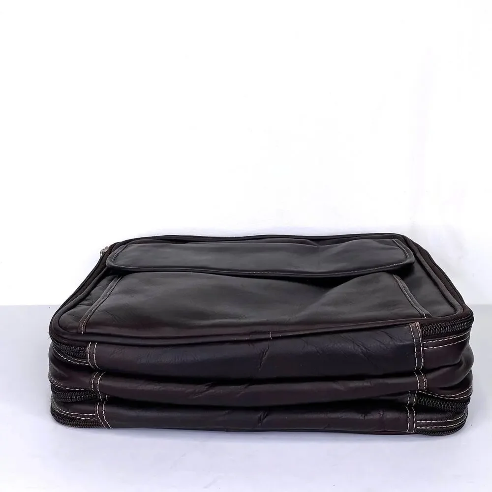 Maroon Leather Laptop Bag Vintage Latico Briefcase Travel File Organize Business